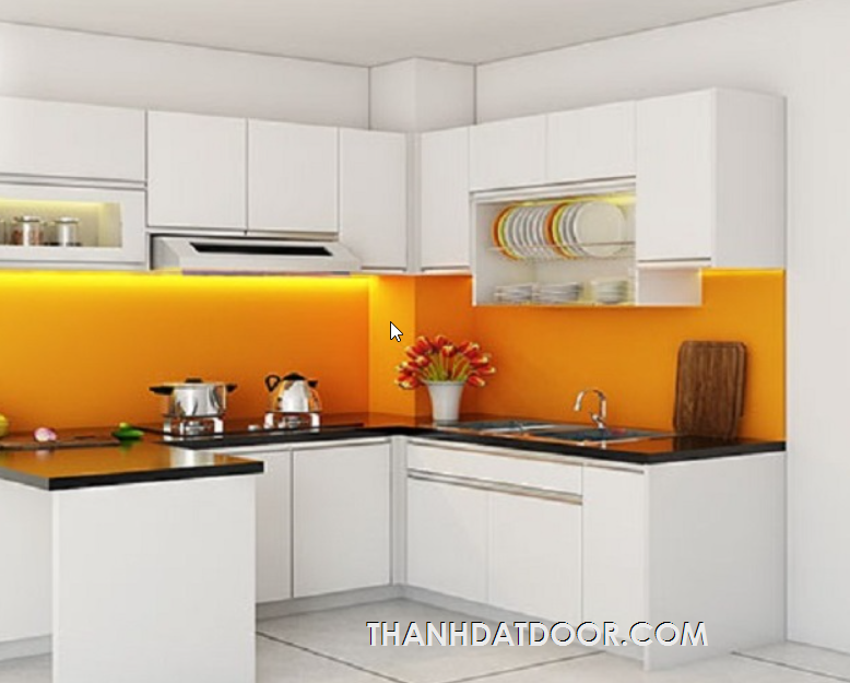 kính màu ốp bếp