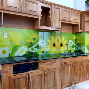 Kính ốp bếp in hình 3D giúp căn bếp thêm sống động