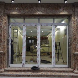 cửa đi nhôm kính Xingfa 4 cánh đẹp